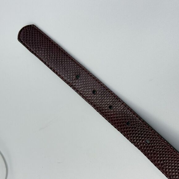 Women Snakeskin Pattern Dress Belt Slim Red Size 12 Gold Buckle - Picture 12 of 16